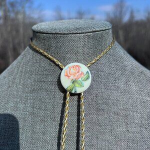 Coquette Rose Bolo Tie Necklace
